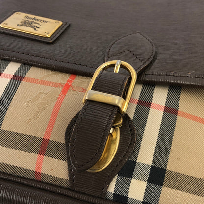 Burberrys Logo Classic check Shoulder bag Satchel bag Brown Vintage Old uzbg7j