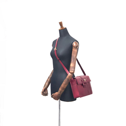 CELINE Front Buckle Crossbody Box Shoulder bag Wine red Vintage Old CELINE wvxw4y