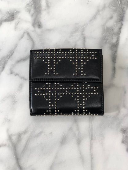 Christian Dior StudsCannage Wallet Black nae53z