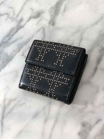 Christian Dior StudsCannage Wallet Black nae53z
