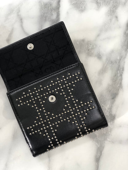 Christian Dior StudsCannage Wallet Black nae53z