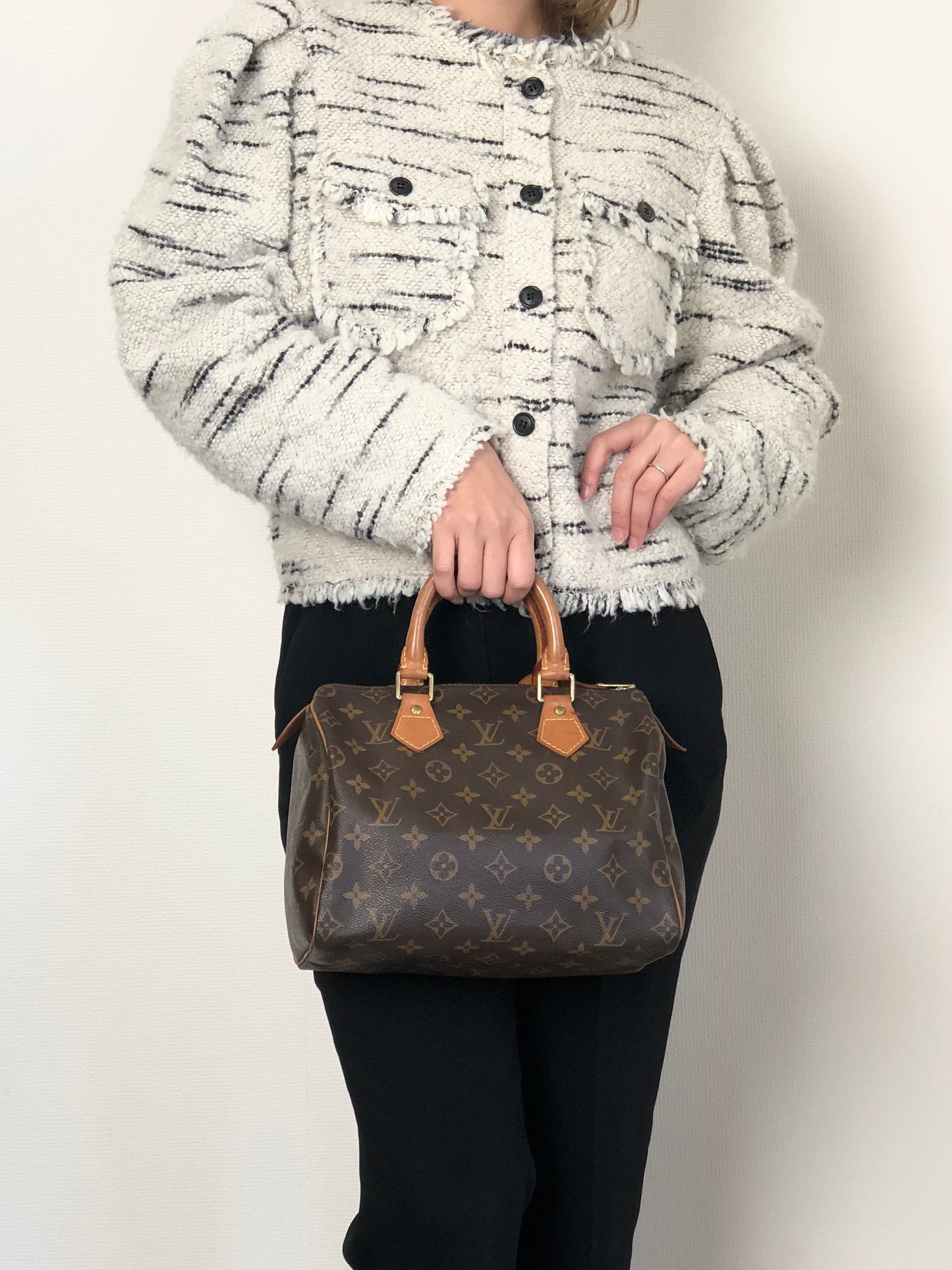 LOUIS VUITTON Monogram Small Boston bag Handbag Brown Vintage szn2aw