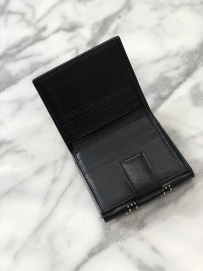 Christian Dior StudsCannage Wallet Black nae53z