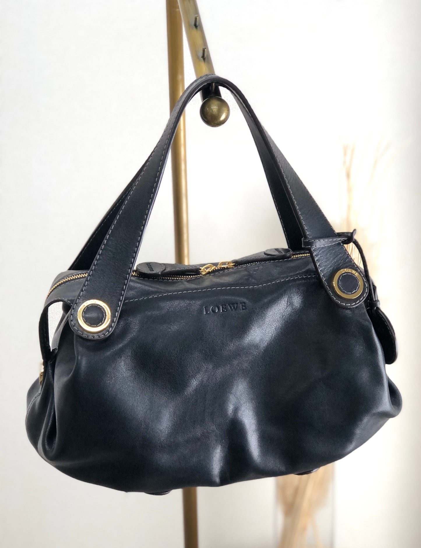 LOEWE Logo Handbag Black Vintage di34ag