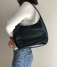 Load image into Gallery viewer, CELINE Logo Hobobag Handbag AVA Black Old Celine vintage tn8fbb
