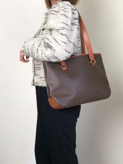 CELINE Macadam Totebag Brown Vintage iticcu