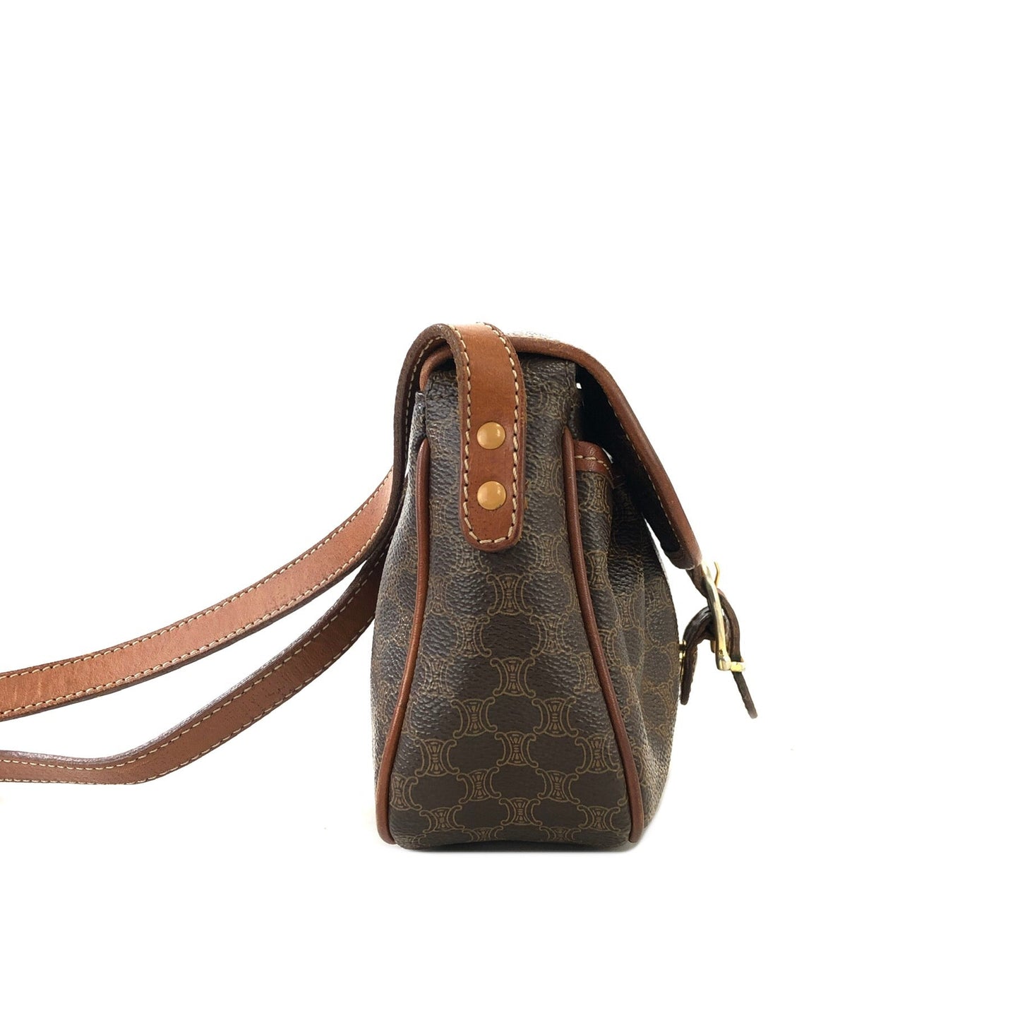 CELINE Macadam Blason Crossbody Shoulder bag Brown vintage Old Celine ifxa4f