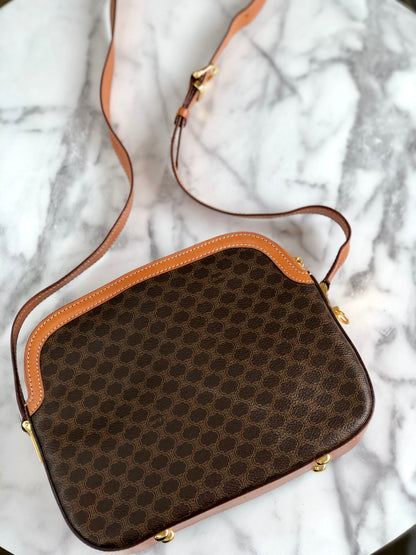 CELINE Macadam Gancini Shoulderbag Brown Vintage Old celine bbyfhi