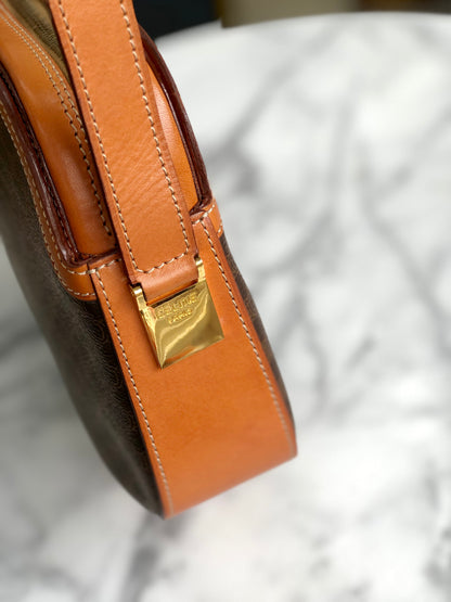 CELINE Macadam Gancini Shoulderbag Brown Vintage Old celine bbyfhi