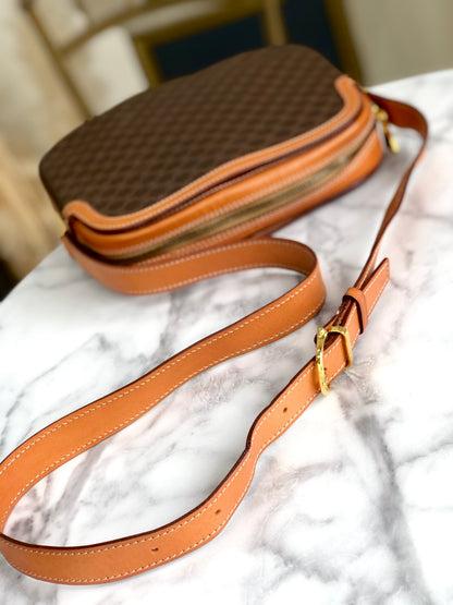 CELINE Macadam Gancini Shoulderbag Brown Vintage Old celine bbyfhi