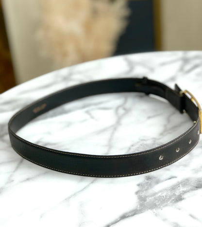 CELINE 馬車皮帶 黑色 復古舊款 Celine dz2mnt