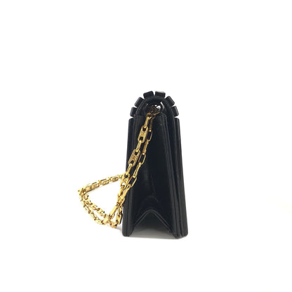 CELINE Horsebit Chain Plastic Shoulder bag Black Vintage Old Celine xby4ty