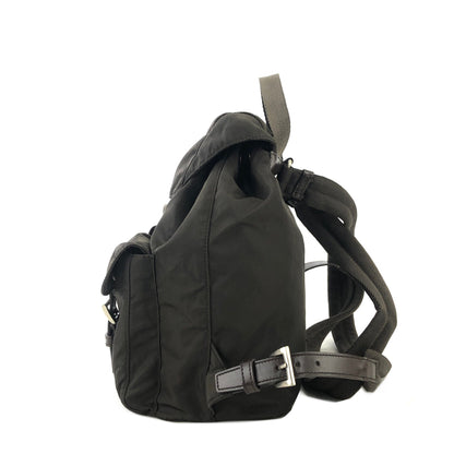 PRADA logo nylon leather backpack brown vintage pddjj7
