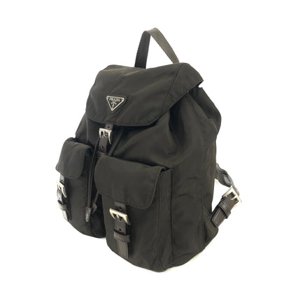 PRADA logo nylon leather backpack brown vintage pddjj7