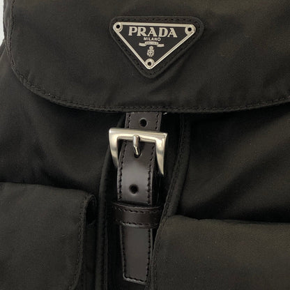 PRADA logo nylon leather backpack brown vintage pddjj7