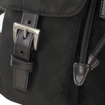 PRADA logo nylon leather backpack brown vintage pddjj7