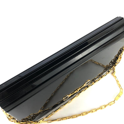 CELINE Horsebit Chain Plastic Shoulder bag Black Vintage Old Celine xby4ty