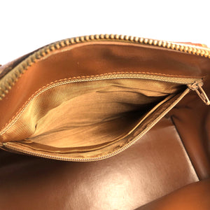 CELINE Leather Mini Boston bag Handbag Brown Vintage Old CELINE prczmn