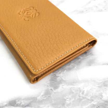 LOEWE Anagram Logo Leather Six Ring Keycase Camel Vintage Old vvzca5