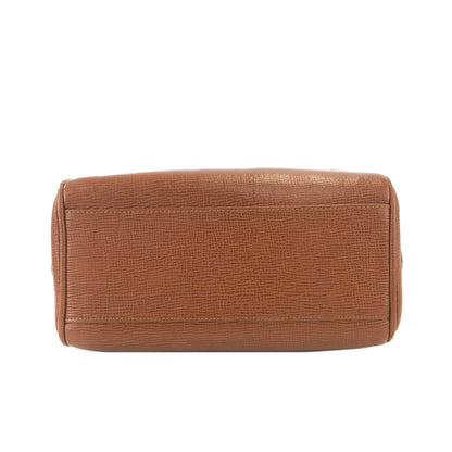 CELINE Leather Mini Boston bag Handbag Brown Vintage Old CELINE prczmn