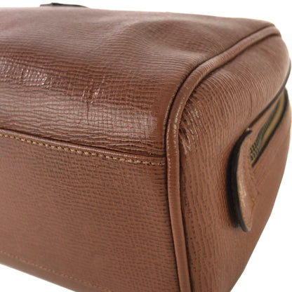 CELINE Leather Mini Boston bag Handbag Brown Vintage Old CELINE prczmn