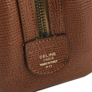 CELINE Leather Mini Boston bag Handbag Brown Vintage Old CELINE prczmn