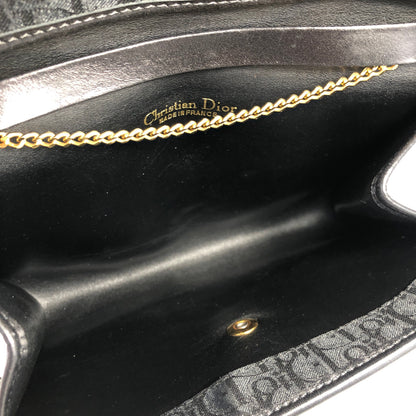 Christian Dior Logo Trotter 織物鏈條小號肩背包 黑色 復古 舊 weyn24