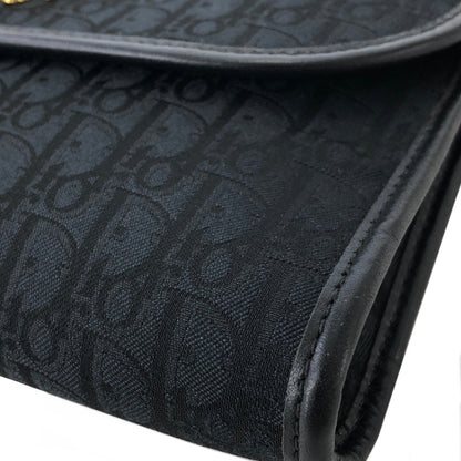 Christian Dior Logo Trotter 織物鏈條小號肩背包 黑色 復古 舊 weyn24