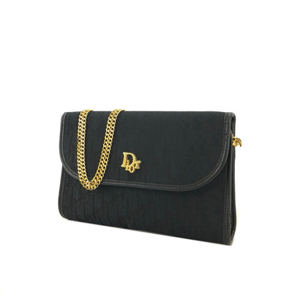 Christian Dior Logo Trotter 織物鏈條小號肩背包 黑色 復古 舊 weyn24