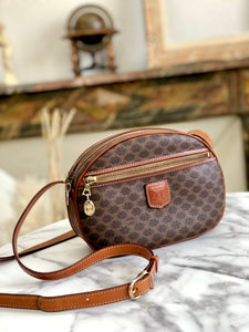 CELINE Macadam Blason Round Shoulderbag Brown Vintage Old celine tf7mng