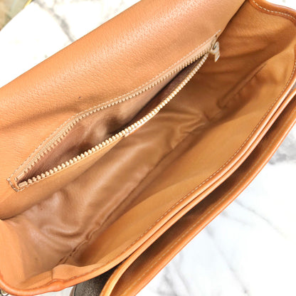 CELINE Macadam Blason Half Circle Crossbody Shoulder bag Brown vintage Old Celine x562cx