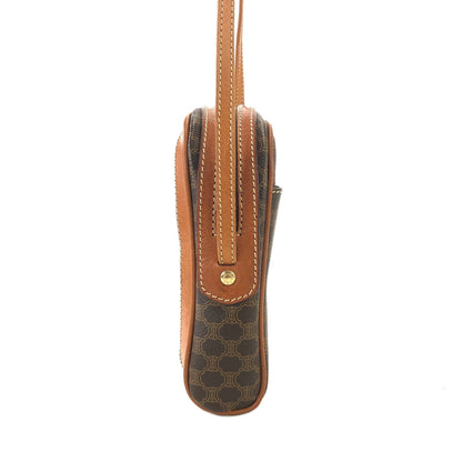 CELINE Macadam Blason Front zipper Crossbody Shoulder bag Brown vintage Old Celine cxricc