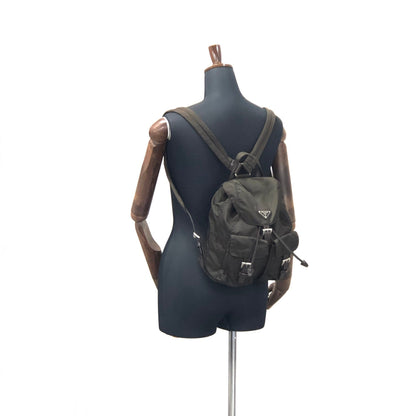 PRADA logo nylon leather backpack brown vintage pddjj7