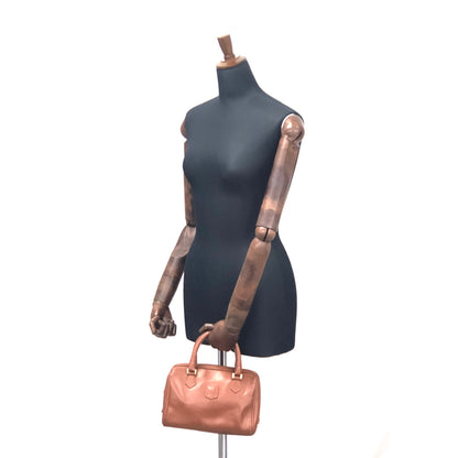 CELINE Leather Mini Boston bag Handbag Brown Vintage Old CELINE prczmn