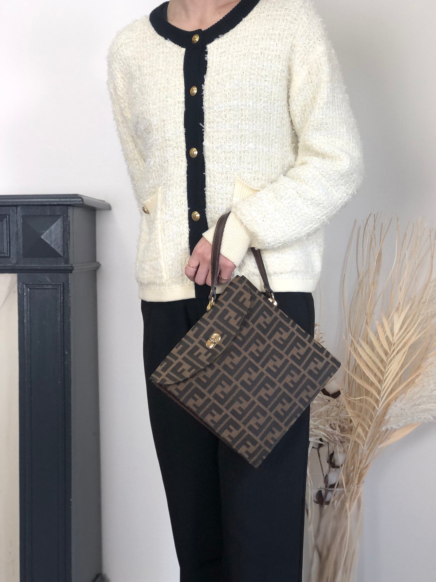 FENDI Zucca Handbag Brown Vintage 5pdvzg