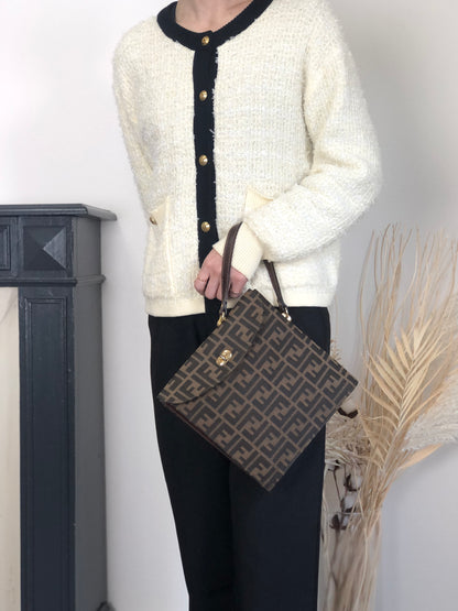 FENDI Zucca Handbag Brown Vintage 5pdvzg