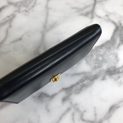CELINE Gancini Compact Wallet navy Accessory Vintage Old celine ex4txk