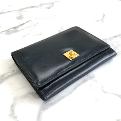 CELINE Gancini Compact Wallet navy Accessory Vintage Old celine ex4txk