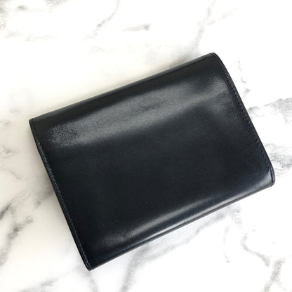 CELINE Gancini Compact Wallet navy Accessory Vintage Old celine ex4txk