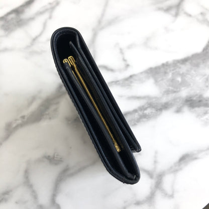 CELINE Gancini Compact Wallet navy Accessory Vintage Old celine ex4txk