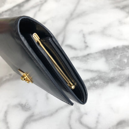 CELINE Gancini Compact Wallet navy Accessory Vintage Old celine ex4txk