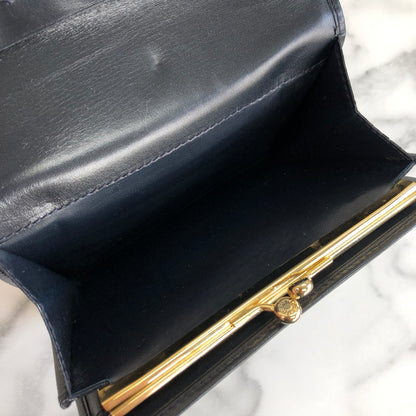 CELINE Gancini Compact Wallet navy Accessory Vintage Old celine ex4txk
