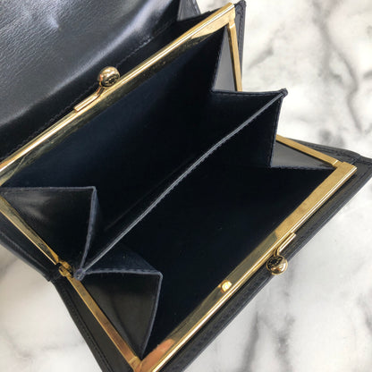 CELINE Gancini Compact Wallet navy Accessory Vintage Old celine ex4txk