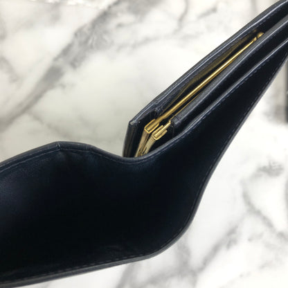 CELINE Gancini Compact Wallet navy Accessory Vintage Old celine ex4txk