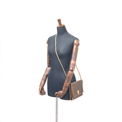 CELINE Macadam Blason Button Crossbody Shoulderbag Brown Vintage Old celine fyva4a