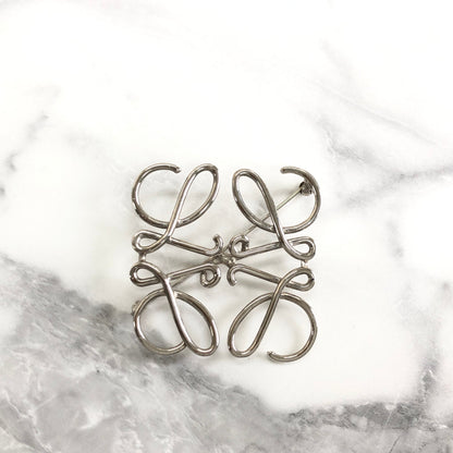 LOEWE Anagram Logo Brooch Silver Vintage cfv3fc