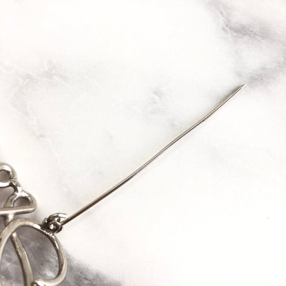 LOEWE Anagram Logo Brooch Silver Vintage cfv3fc