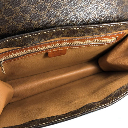 CELINE Macadam Top handle Square Handbag Brown Vintage Old Celine mhr4g4