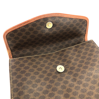 CELINE Macadam Top handle Square Handbag Brown Vintage Old Celine mhr4g4