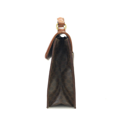CELINE Macadam Top handle Square Handbag Brown Vintage Old Celine mhr4g4